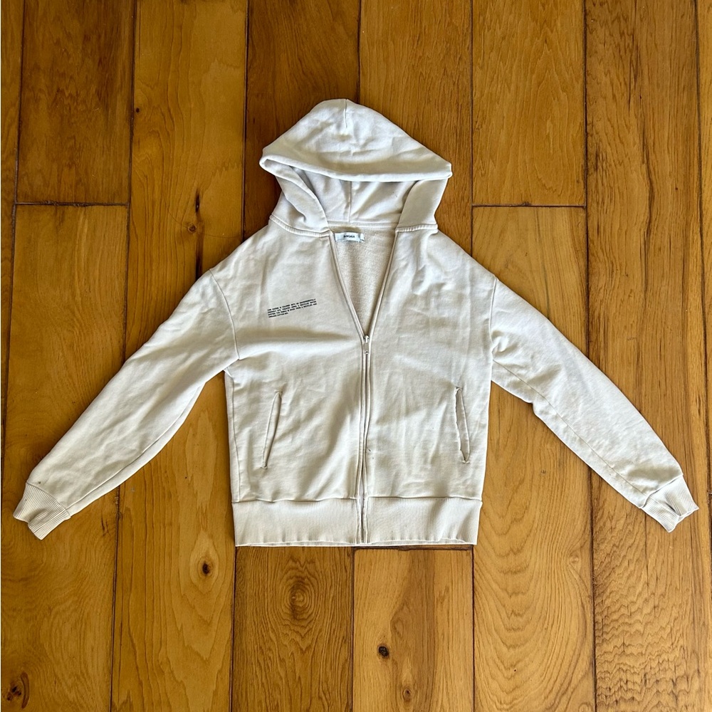 PANGAIA Beige Full Zip Hoodie M